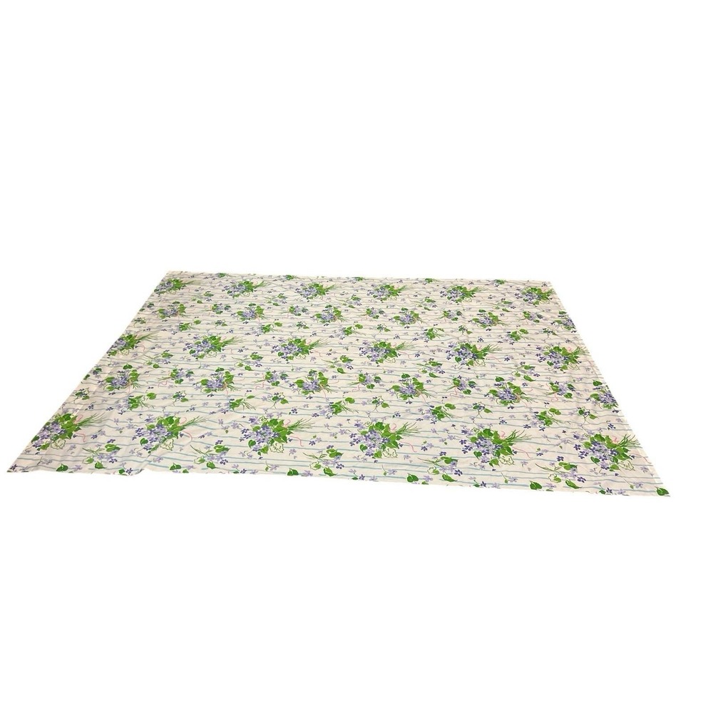 Vintage stevens utica purple floral Standard  Bedding Lot Of 2 Flat Sheet 72x104